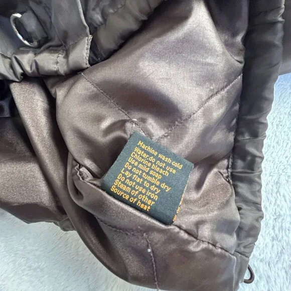 UBU Womens Brown Crinkle Jacket Textured Shawl Collar Drawstring Artsy Large - Picture 5 of 11